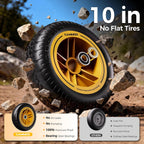 cammoo 10-in no-flat tires 600lb garden dump cart, side view