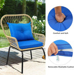 yitahome 3-piece wicker bistro set outdoor patio furniture, side view
