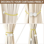 Hion Magnetic Curtain Tiebacks Golden 6 Pack, Curtain Tiebacks Buckles Holdbacks Holders Hooks Clip for Home Bedroom Office Decorative Thick or Thin Curtain