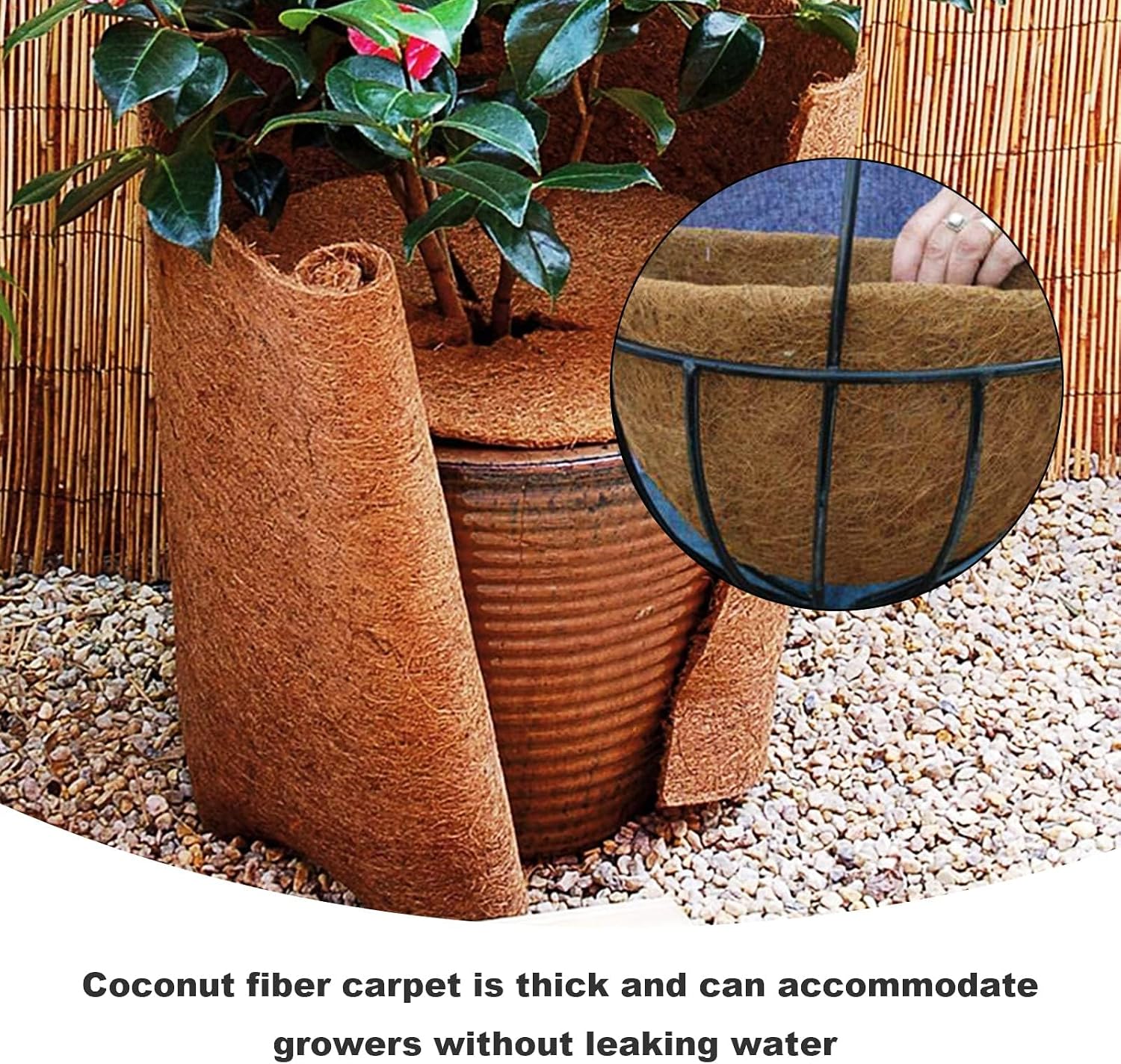 EATAKWARD 120'' x 12'' Coconut Mat, Coco Fiber Roll, Natural Coconut Coco Liner Roll, Thick Coco Liners for Planters, Flowers, Pet, Tortoise, Lizard, Snake, Rabbit, Brown (120 * 12 inch)