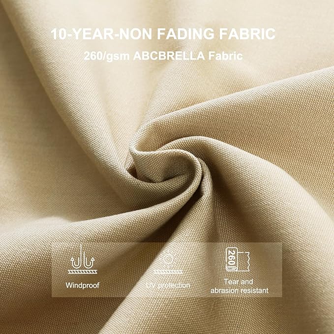 ABCCANOPY Patio Umbrella Cantilever Double Top Outdoor Offset Umbrella with 360° Rotation