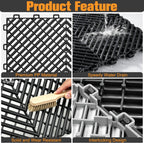 tolanbbt interlocking drainage tiles 12" x 12" modular, close-up detail