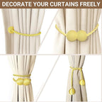 Hion Magnetic Curtain Tiebacks Golden 4 Pack, Curtain Tiebacks Buckles Holdbacks Holders Hooks Clip for Home Bedroom Office Decorative Thick or Thin Curtain