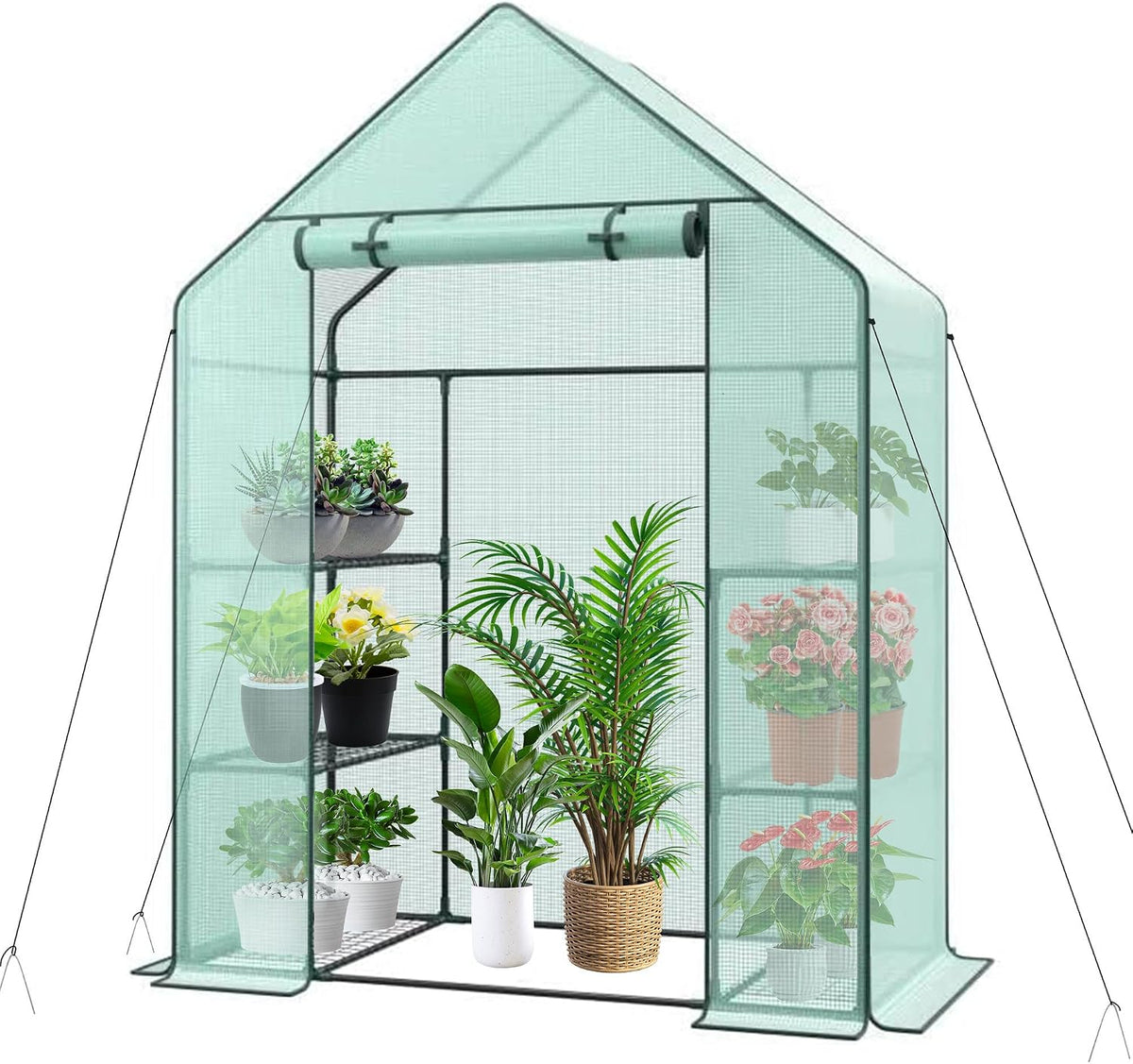 3 tier 6 shelves mini walk-in greenhouse, 56, main product view
