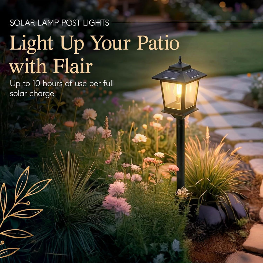 pasamic solar post lights outdoor, 2-pack 63" solar shown in use