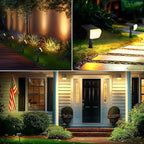 Consciot Solar Spot Lights Outdoor Waterproof, 24 LED Dusk-to-Dawn Solar Spotlight, 2 in 1 Adjustable Wall Lights, Warm White Solar Landscape Spotlights for Garden Yard Wall Walkway, 2 Pack