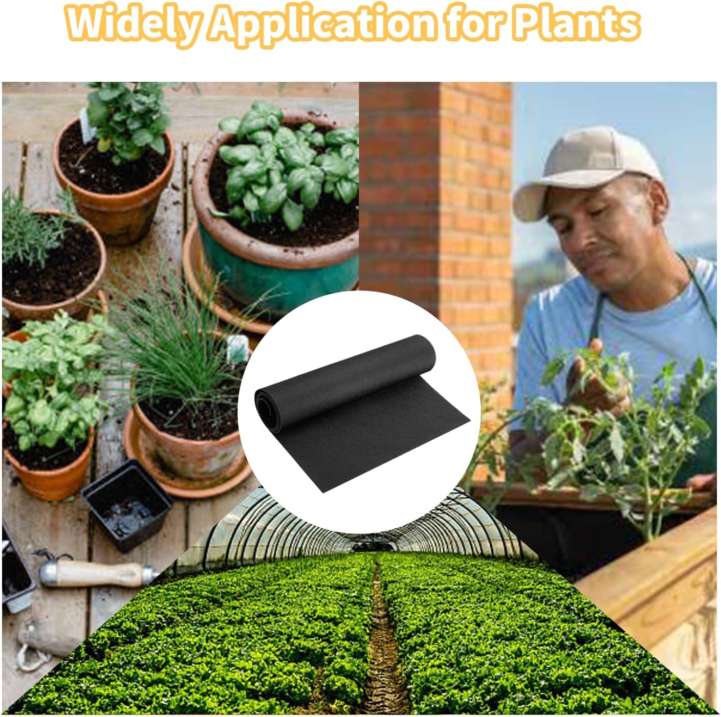 16x122 Inch Black Felt Planter Liner Roll, Non-Woven Hanging Basket Liners Coco Coir Alternative Breathable Outdoor Planter Liner Window Box Liners for Metal Basket Flower Pot Raised Garden Bed