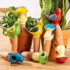 4 Pack Self Watering Bird Shaped Globes, Terracotta Vacation Planters Devices with Slow Release Automatic Watering Spikes, Plant Watering Pots for Indoor and Outdoor Potted Plants