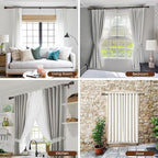 1” Diameter brown curtain rod Itself is 30 to 144 inch. 1 Pack Fits 30-142 inch, 66 to 120 inch Windows with Heavy Duty Adjustable brown curtain rods Splicing Metal Extra Long Curtain Rod