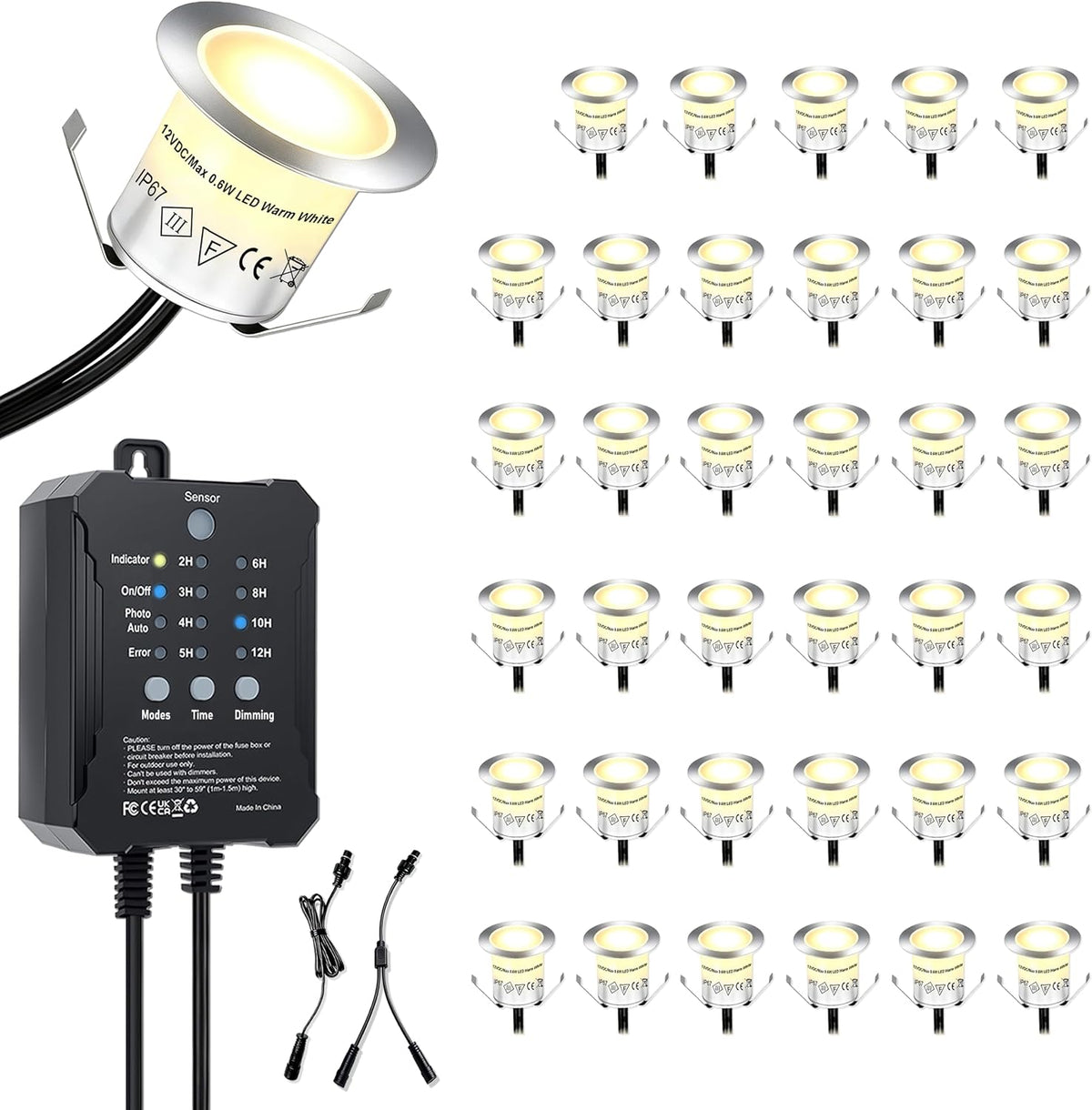 led deck lights with timer & photocell, 36, main product view