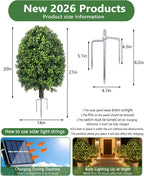 fake bushes boxwood balls,27‘’ faux boxwood topiary outdoor, package contents