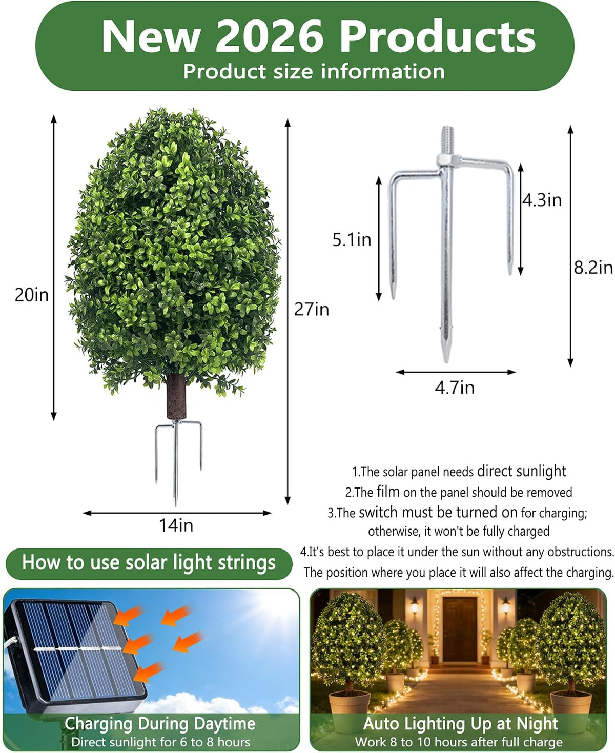 fake bushes boxwood balls,27‘’ faux boxwood topiary outdoor, package contents