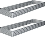 10x3x1ft galvanized raised garden bed kit,gardening planter box, main product view