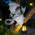 Dragon Tree Hugger Solar Garden Statue Outdoor Figurine Decor Lights | Unique Figurine Light Outdoor Statue Yard Lawn Patio Outside Decor LED Light Birthday Housewarming Gift for Women Mom Grandma