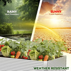 2 Pack Tall 8x3FT Raised Beds for Gardening, Corrugated Galvanized Steel Raised Garden Bed, Outdoor Metal Above Ground Garden Bed for Vegetables and Flowers(Rectangular)