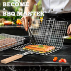nesting grill basket set, bbq accessories, outdoor camping, side view