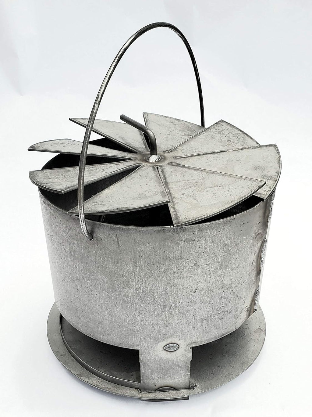 Hunsaker Vortex Charcoal Basket for 22.5" WSM & Drum Cookers - Heavy Duty 14 Gauge Steel - USA Made - Promotes Even Cooking, Prevents Burning - Round Design with Built-In Ash Pan