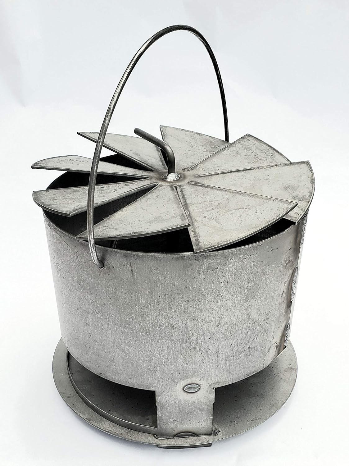 Hunsaker Vortex Charcoal Basket for 22.5" WSM & Drum Cookers - Heavy Duty 14 Gauge Steel - USA Made - Promotes Even Cooking, Prevents Burning - Round Design with Built-In Ash Pan