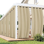 Outdoor Curtains for Patio Waterproof 6 Panels - Windproof, Privacy, Weatherproof Outside Drapes for Gazebo Pergola Porch, Grommet Top and Tab Bottom, 54x84 Inch, Cream