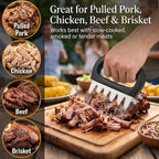 Meat Claws for Shredding, Bear Claws Meat Shredder, Stainless Steel Meat Shredder Claws for Pulled Pork, Chicken, Brisket, Turkey and Roasts, BBQ Smoker Grill Accessories, 2 Pack
