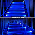 VOLISUN Solar Stair Lights 8 Pack, Solar Step Lights Outdoor Waterproof IP67, LED Outdoor Step Light,Outdoor Light Decor for Garden Stair, Deck, Front Step and Front Porch（Blue Lighting）