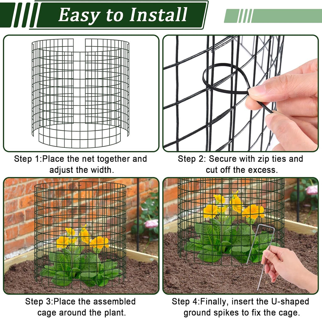 plant protectors from animals, 13.5"x 14" wire plant showing dimensions
