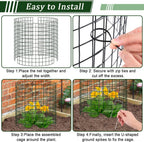 plant protectors from animals, 13.5"x 14" wire plant showing dimensions