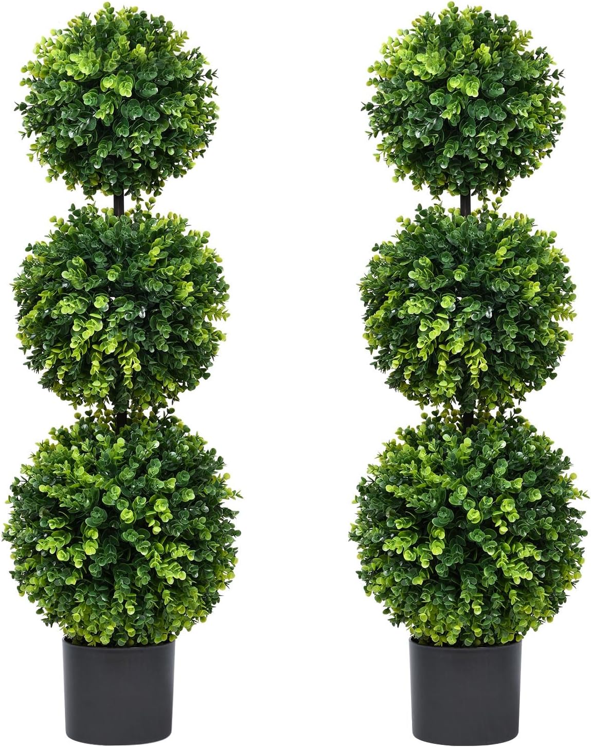 lvydec 2 pack artificial boxwood topiary tree, 3ft, main product view