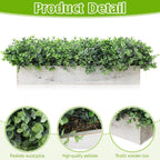 lyrow 2 pack eucalyptus plant,white,24 inch,white powdered round, close-up detail