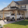 aoxun 12x14 ft heavy duty cedar wood carport, main product view