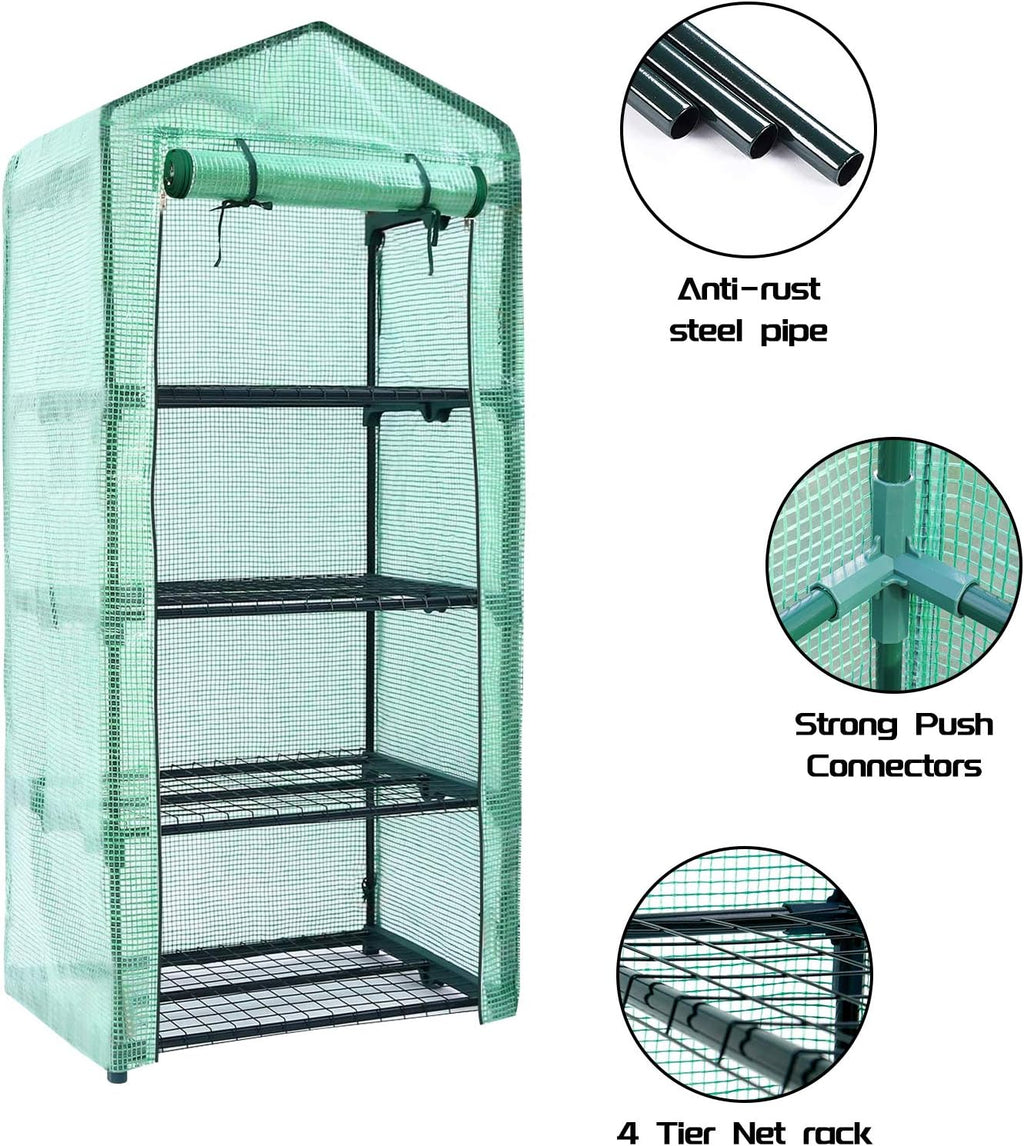 greenhouse, mini greenhouse for outdoors, 4 tier 28l shown in use
