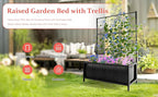 Zhongma Sturdy Raised Garden Bed with Trellis (15.75 x 35.43 x 48.8 in) for Vegetables Flower, Planter Box for Backyard Patio Balcony