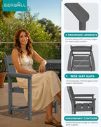 SERWALL HDPE Outdoor Dining Chair, Patio Dining Chair for Deck, Gray
