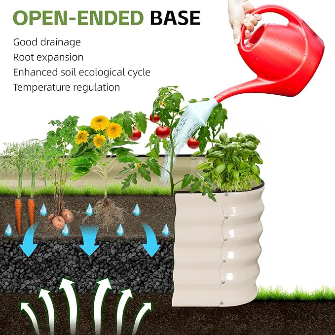 GoCampDriect 6IN1 Raised Garden Bed - 8x3x1.4ft Galvanized Raised Garden Boxes Outdoor Corrosion Resistant | Variable Shape 9x2x1.4ft Metal Raised Garden Beds for Planting Vegetable, Fruits,Flower