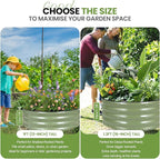 G GOOD GAIN Round Raised Garden Bed - 1Pcs 3x3x1.4ft Galvanized Steel Planter Boxes Outdoor with Rubber Edge Trim | Metal Raised Beds for Gardening Vegetables Flowers Fruits Herbs (Olive Green)