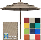 eliteshade usa 10-year-non-fading 9ft 3-tier market patio umbrella shown in use