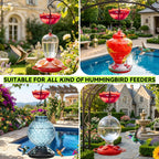 Ant Moat for Hummingbird and Oriole Feeder, (5 OZ, 4 Pack) | Large Capacity Umbrella Hummngbird Feeder Parts Hanging Ant Guard( 3.94 inch / 100 mm in diameter), Feeder Accessory Hooks