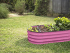 Plant & Plot Galvanized Raised Garden Beds Outdoor // 4×2×1 ft Planter Raised Beds for Gardening, Vegetables, Flowers (Pink) // Large Metal Garden Box