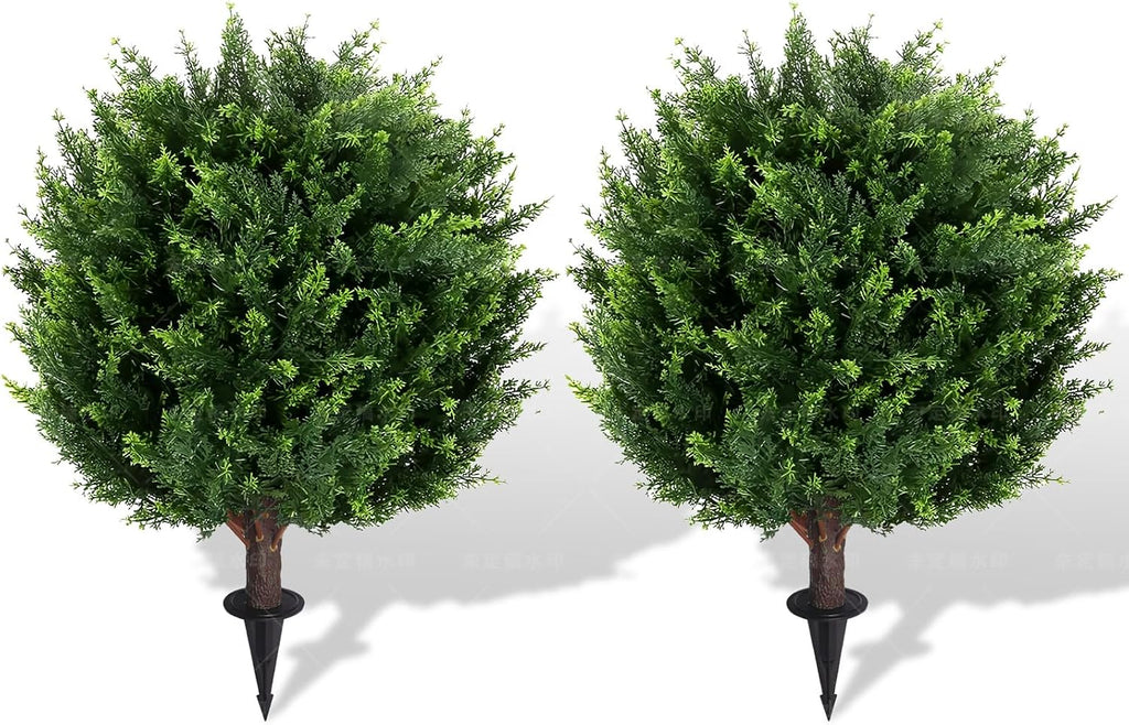 22''t artificial cedar topiary ball tree 2 pack, main product view