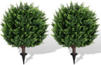 22''t artificial cedar topiary ball tree 2 pack, main product view