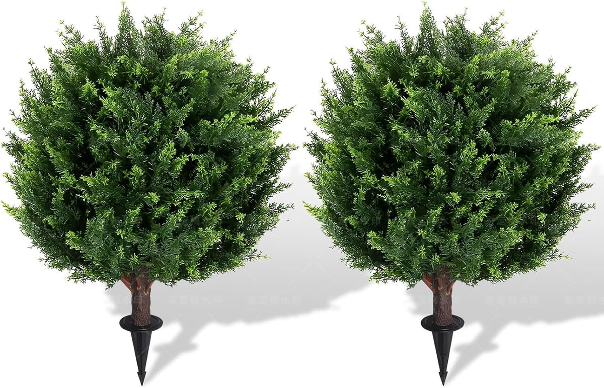 22''t artificial cedar topiary ball tree 2 pack, main product view