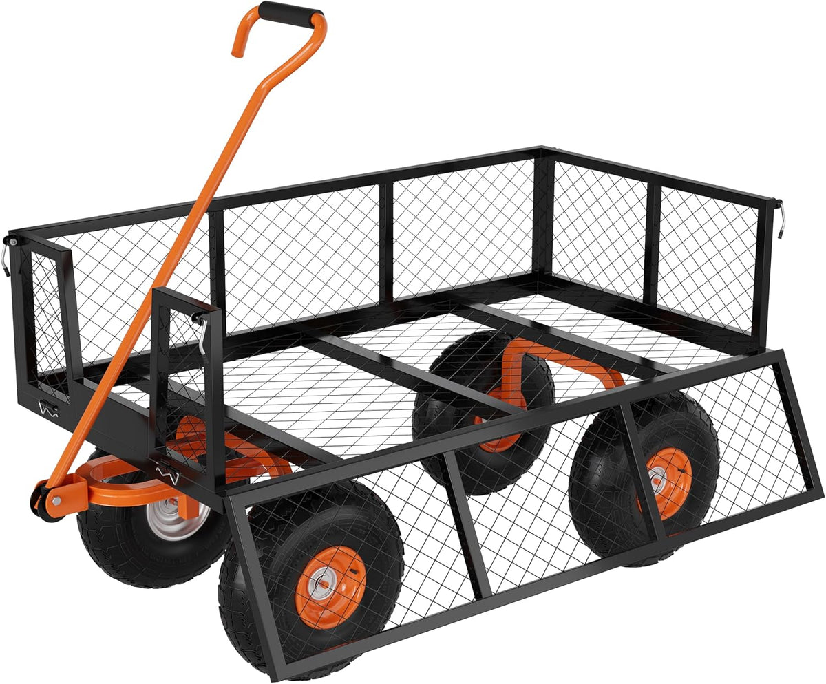 garveelife heavy duty steel garden cart, 500 lbs, main product view