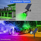 T-SUN Solar Spotlights for Outsides, Christmas Solar Lights Outdoor Waterproof, Color Changing Solar Landscape Spotlights, Auto ON/Off Solar Garden Pond Light for Yard, Trees, Driveway, Patio(4 Pack)