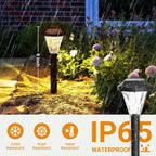 GIGALUMI 12 Pack Solar Lights Outdoor Waterproof, Outdoor Solar Lights for Yard, Solar Garden Lights, Yard Decorations Outdoor for Pathway, Patio, Garden, Driveway, Lawn, and Landscape(Warm White)
