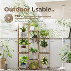 Bamworld Plant Stand Indoor Hanging Plants Shelf 7 Pots Tall Ladder Plant Holder Large Wood Flower Stand for Living Room Rack Multiple Plants for Patio Balcony Garden
