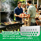 Grilling Rear Grease Gate for Blackstone Griddle Accessory Grease Blocker | Buckle Design Griddle Cooking Accessory Block Food into Rear Grease Catcher, Not For Old-style Long Hook 17" & 22" Blackstone