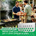 Grilling Rear Grease Gate for Blackstone Griddle Accessory Grease Blocker | Buckle Design Griddle Cooking Accessory Block Food into Rear Grease Catcher, Not For Old-style Long Hook 17" & 22" Blackstone