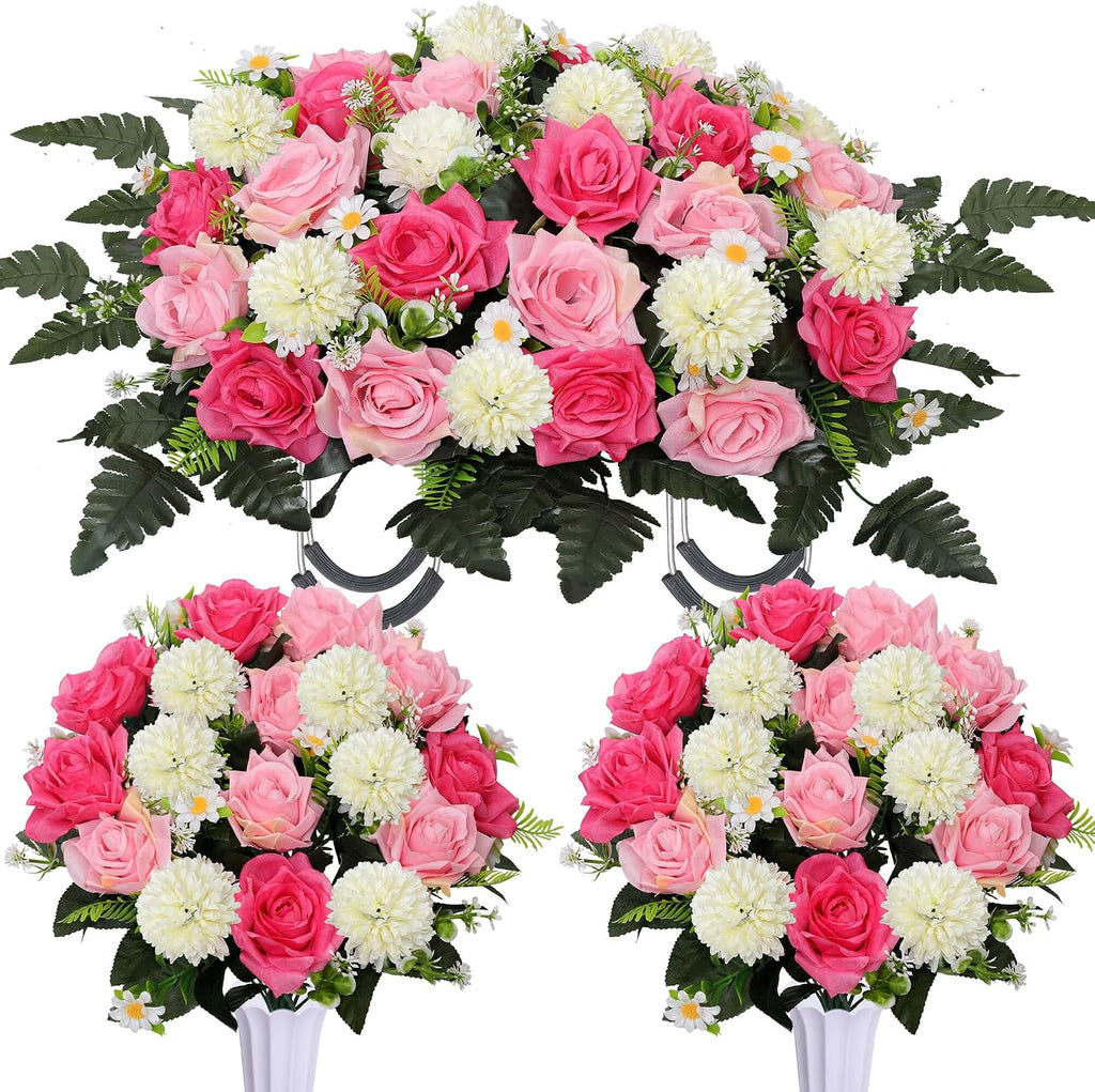 lodou 3pack cemetery decorations for grave large headstone, main product view