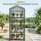 newbulig 27"x19"x63" mini greenhouse, with durable zipper door, side view