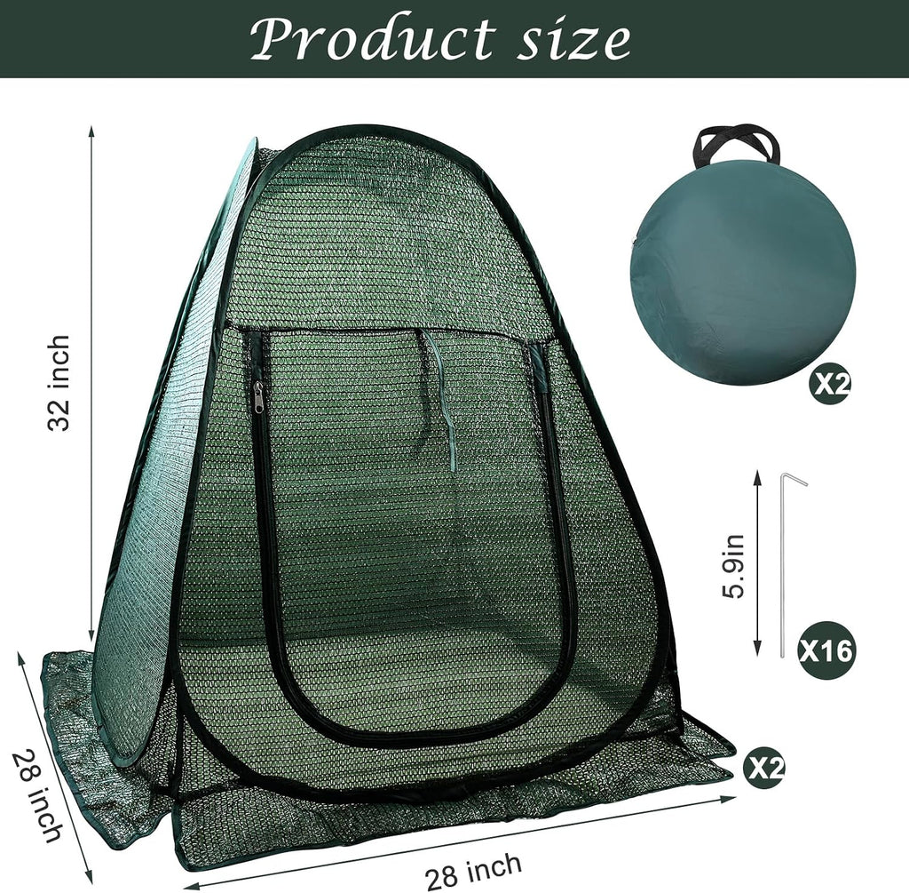 pop up plant cover tent for outdoor plants shown in use